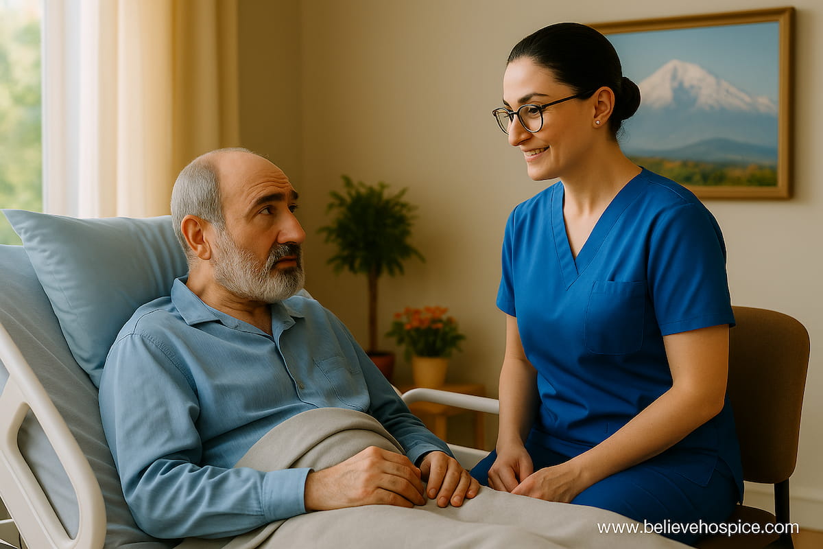 Nurse with patient at home